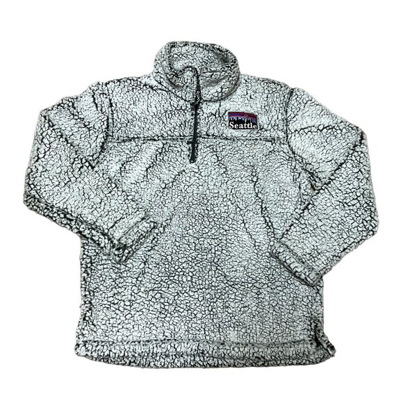 GRAY SHERPA PULLOVER JACKET SIZE S FLEECE 1/4 ZIP MOCK NECK WINTER SEATTLE WOMEN - Picture 1 of 6